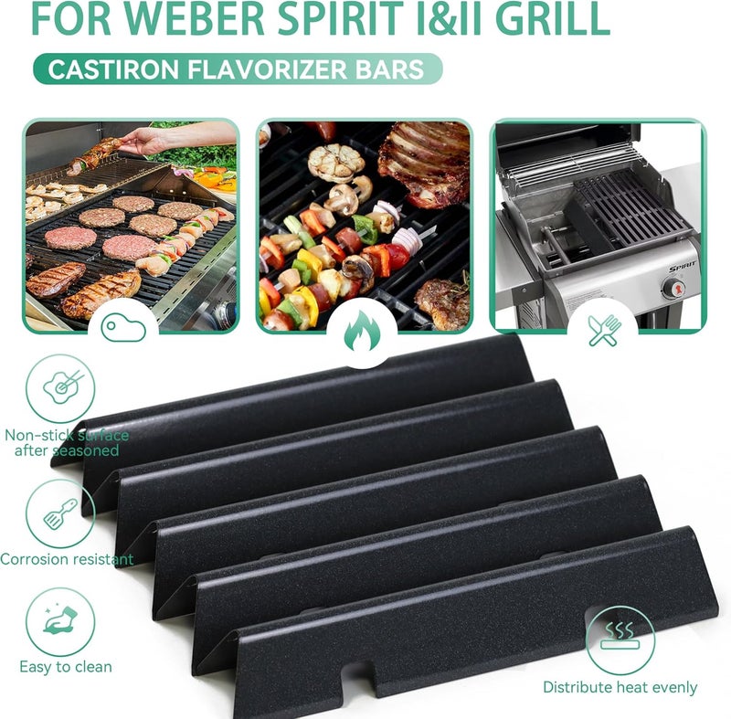 COGRICHBF Spirit II E310 67046 7636 Flavorizer Bars for Weber Spirit II & I & GS4 Spirit II E310 E320 S310 S320 Grills with Front Mounted, 15.3 inch Heat Plate Flame Guard for Weber 67046 69797 68843 Parts - Image 5